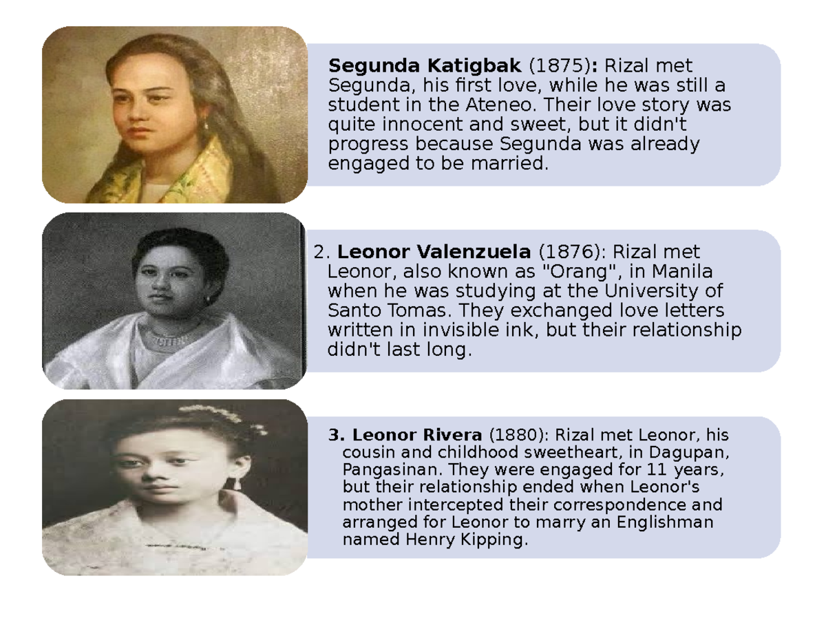 Rizal-Lovelife - Summary The Life and Works of Jose Rizal - Segunda ...