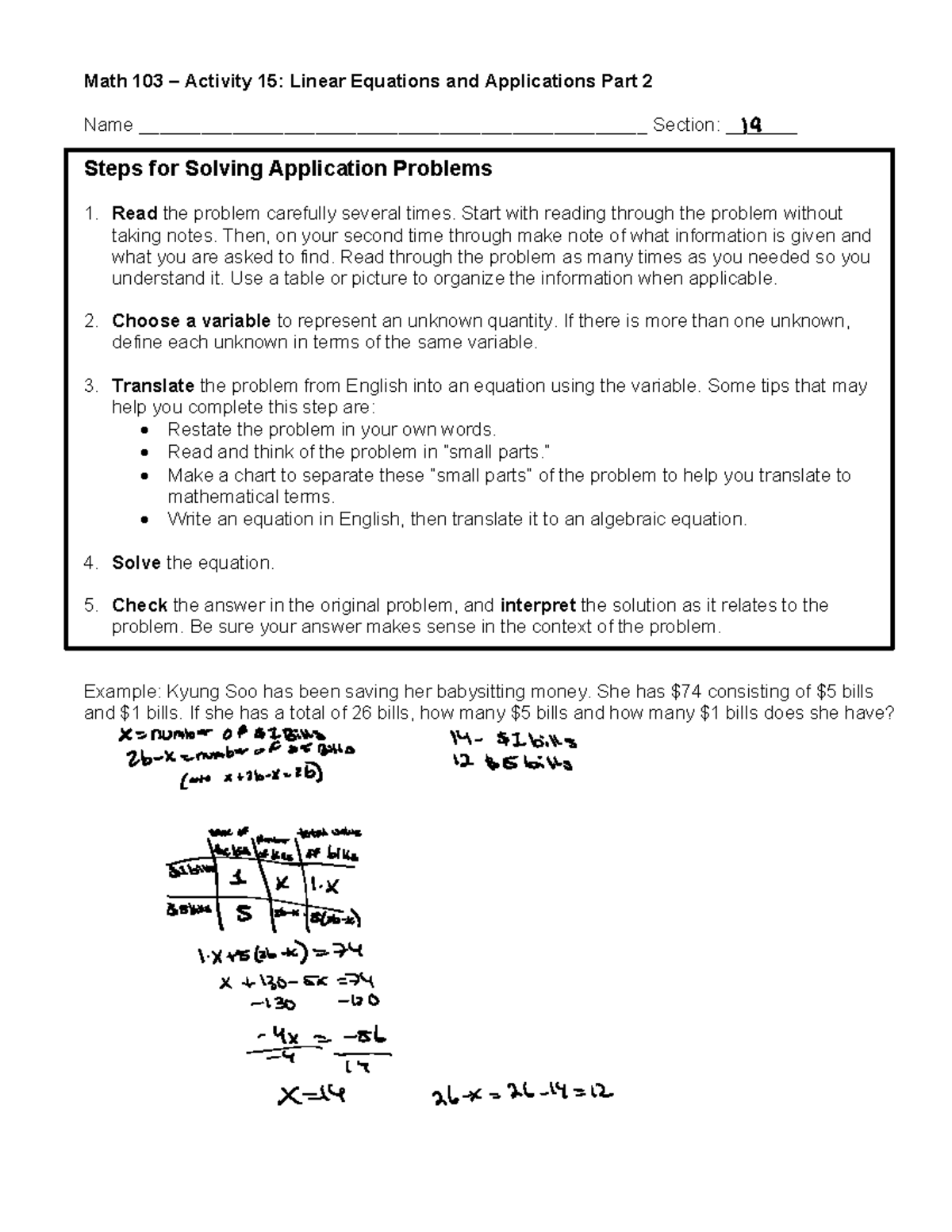 Activity+15+-+Linear+Equations+and+Applications+Part+2 - Math 103 ...