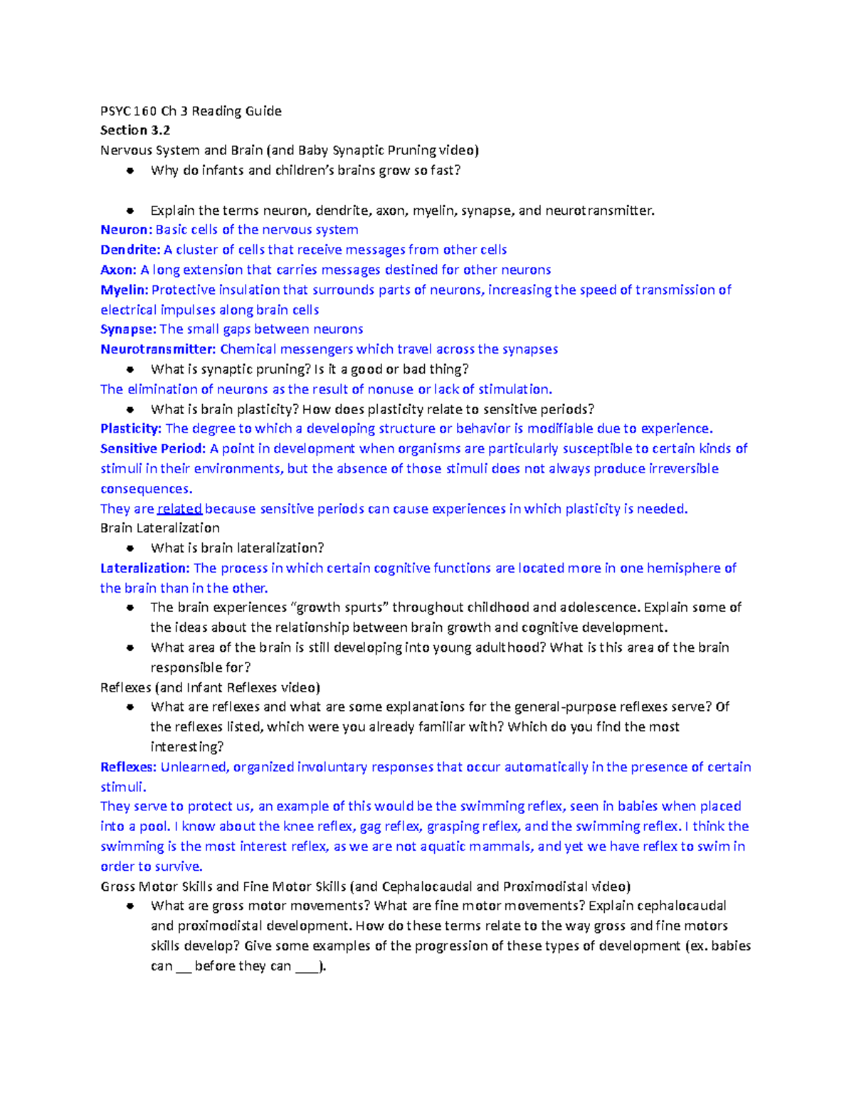 PSYC 160 Ch 3.2 and 3.3 Reading Guide - PSYC 160 Ch 3 Reading Guide ...
