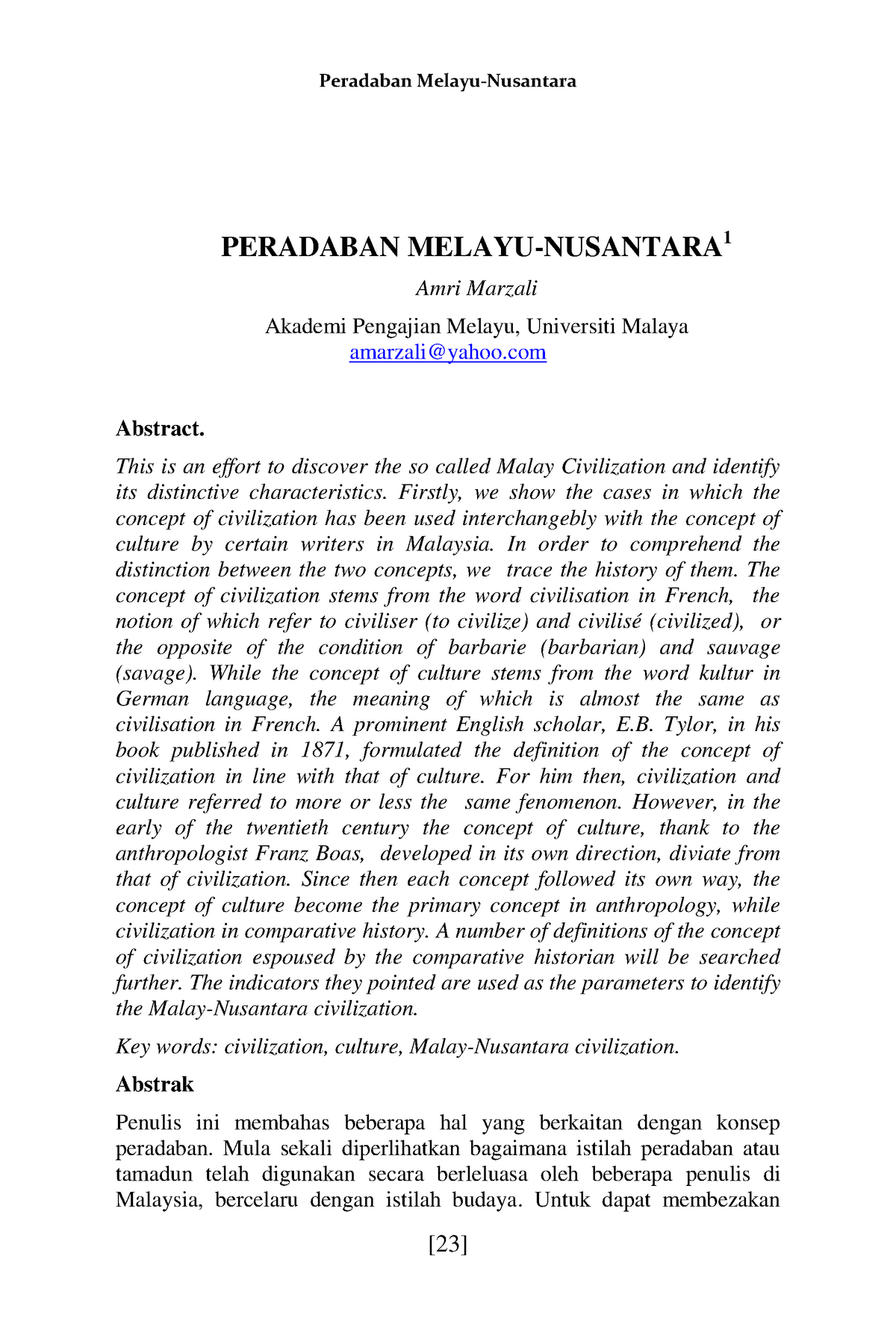 Peradaban Melayu Nusantara - HUBUNGAN ETNIK - GIG1002 - StuDocu
