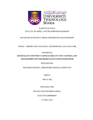 Methods Performed to do the Financial Analysis - UiTM - Studocu