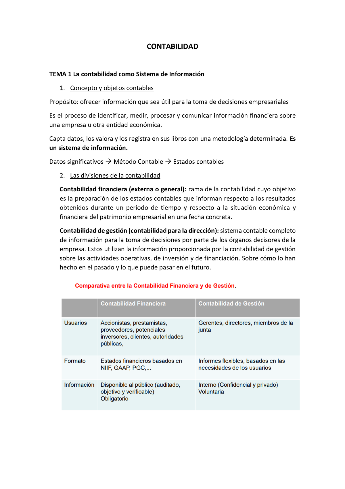 Contabilidad Apuntes Tema 1 Y 2 - CONTABILIDAD TEMA 1 La Contabilidad ...