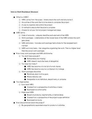 Exam 3 Project Management - Revised MIST 5740S Exam 3 STUDY GUIDE ...