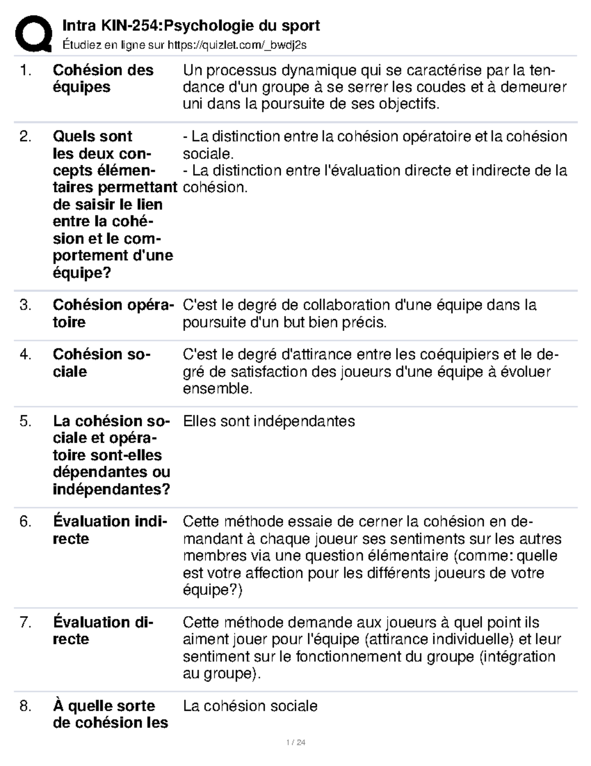 KIN 254 Examen 1 Quizlet for the first exam. Étudiez en ligne sur