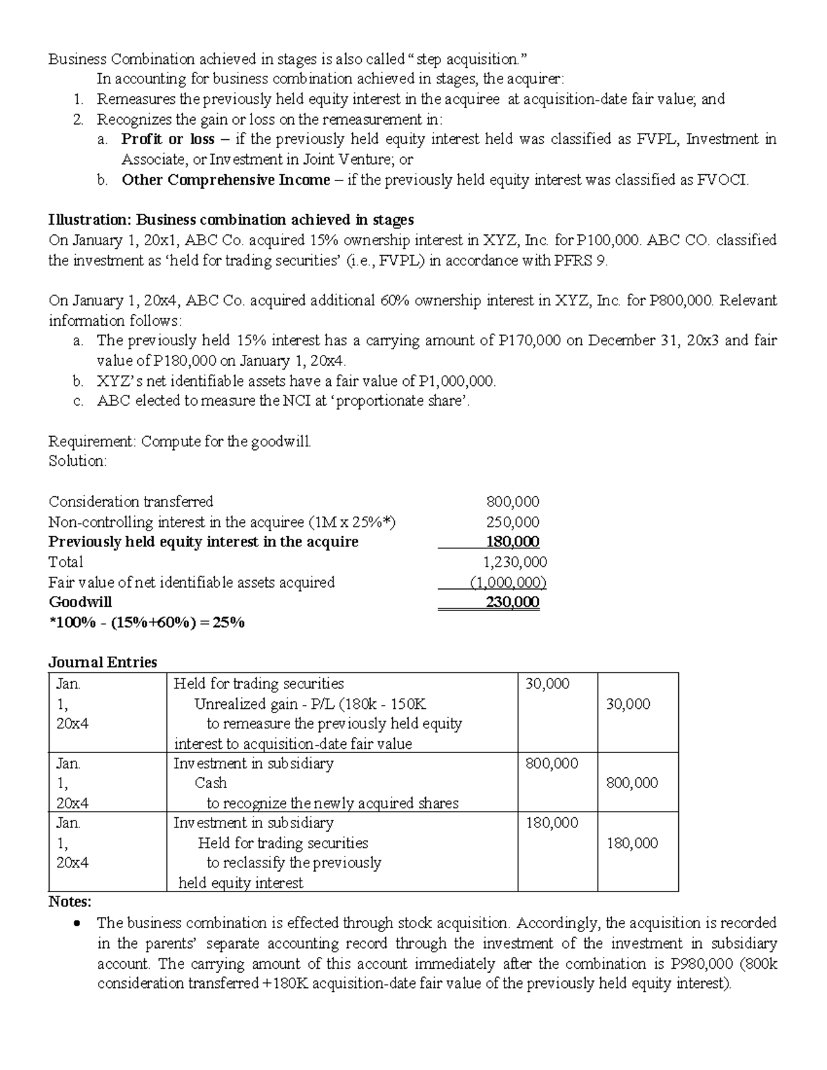 Business Combinations Test Reviewer Millan Business Combination