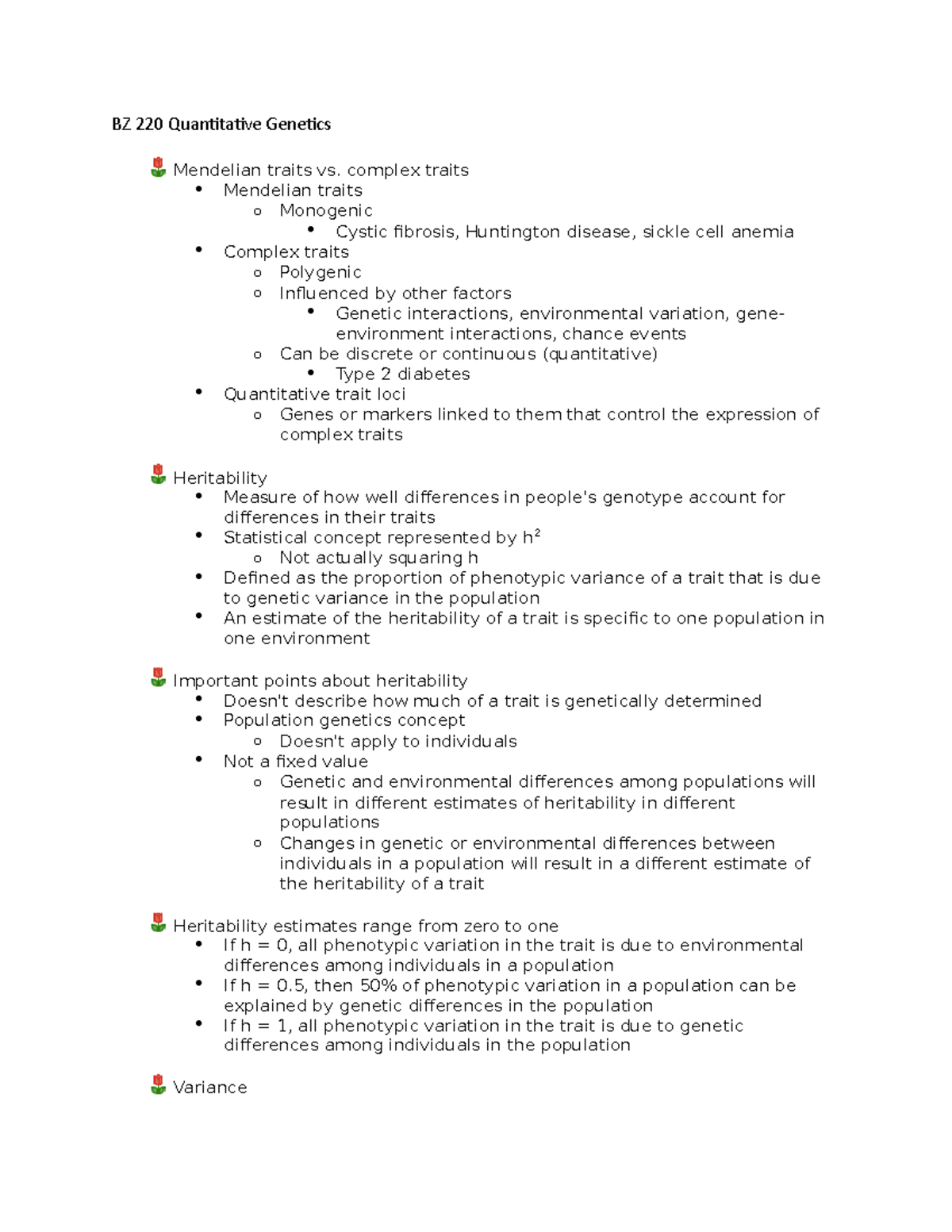 BZ 220 Quantitative BZ 220 Quantitative Mendelian