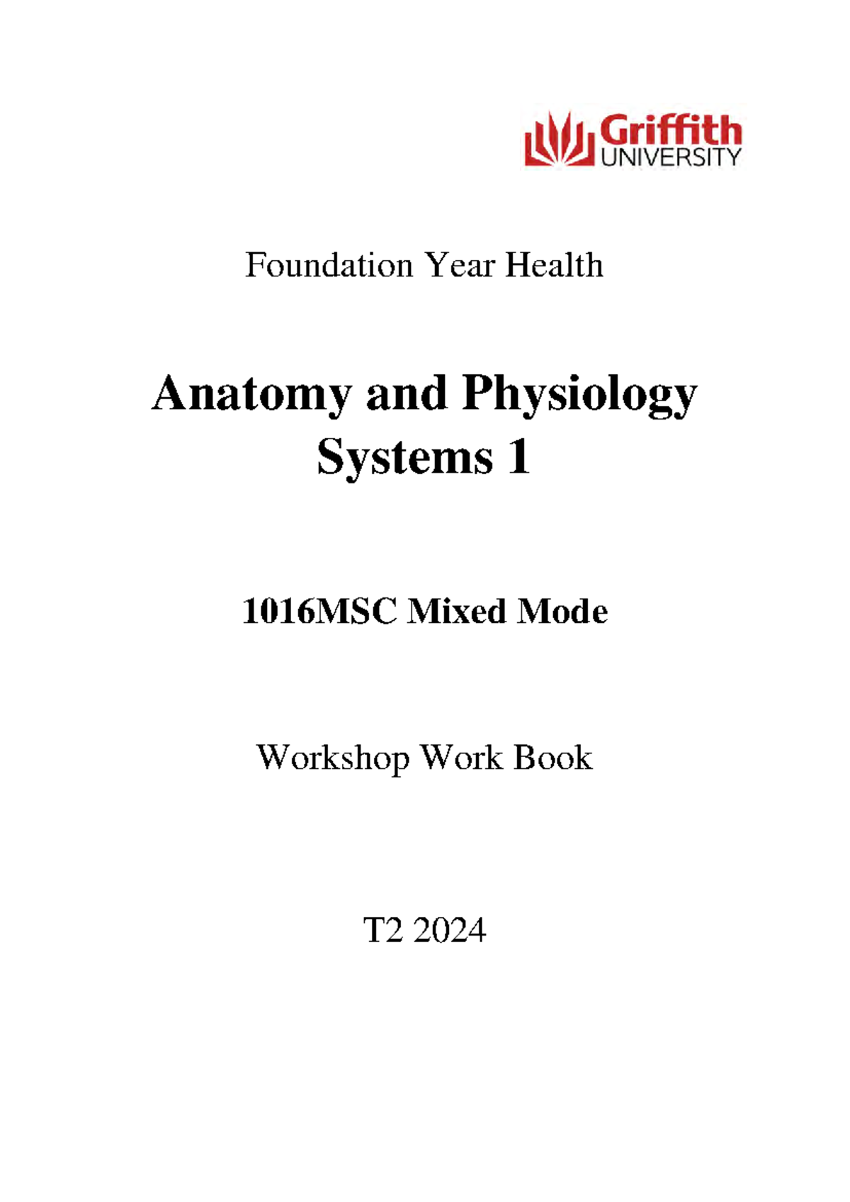 Tutorial Workbook 1016MSC T2 2024 All Modules-1 - Foundation Year ...