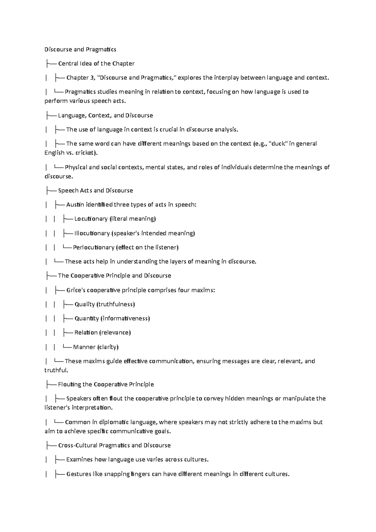 Discourse and Pragmatics - Discourse and Pragmatics ├── Central Idea of ...