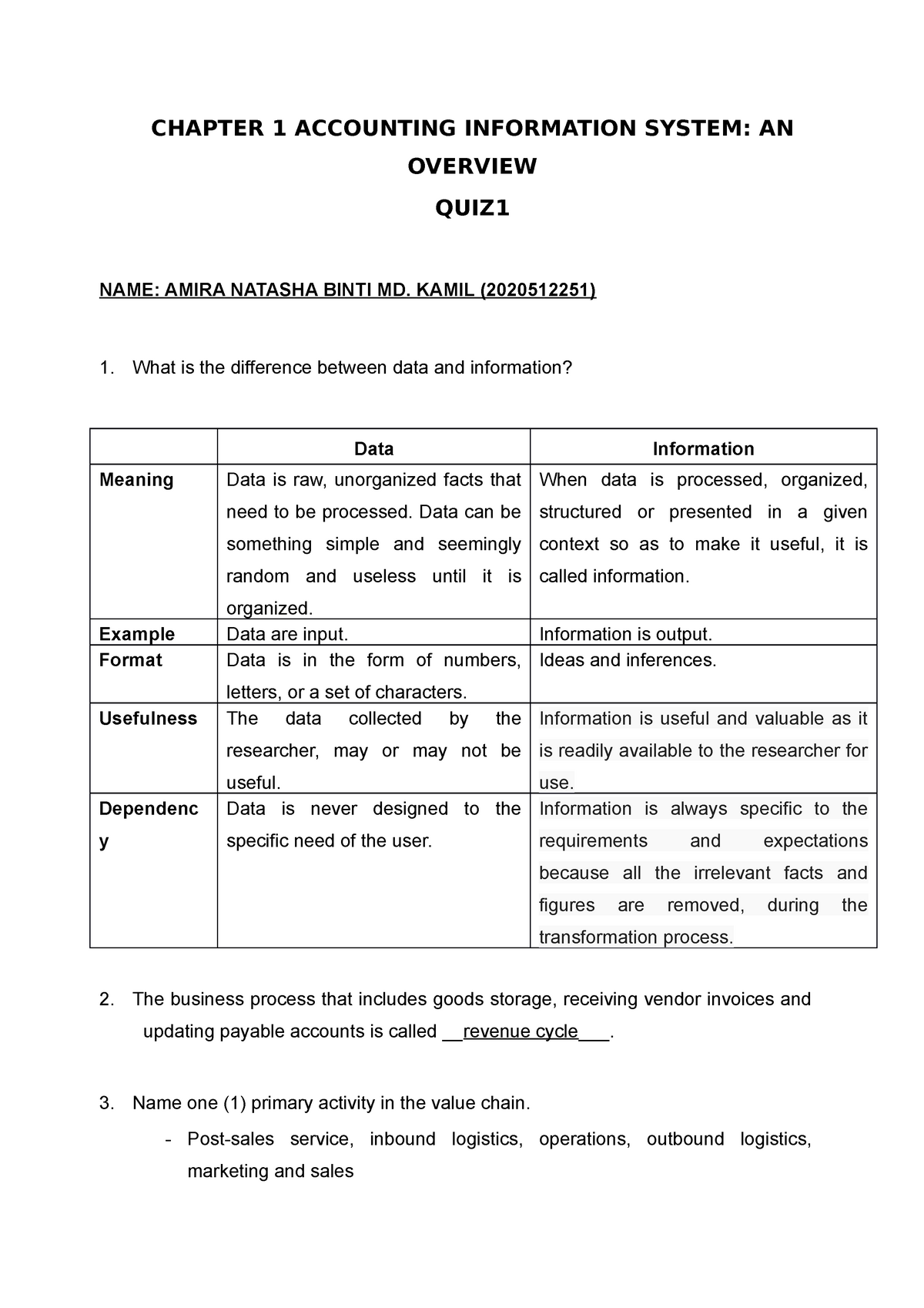 Chapter 1 Accounting Information System AIS615 - CHAPTER 1 ACCOUNTING ...