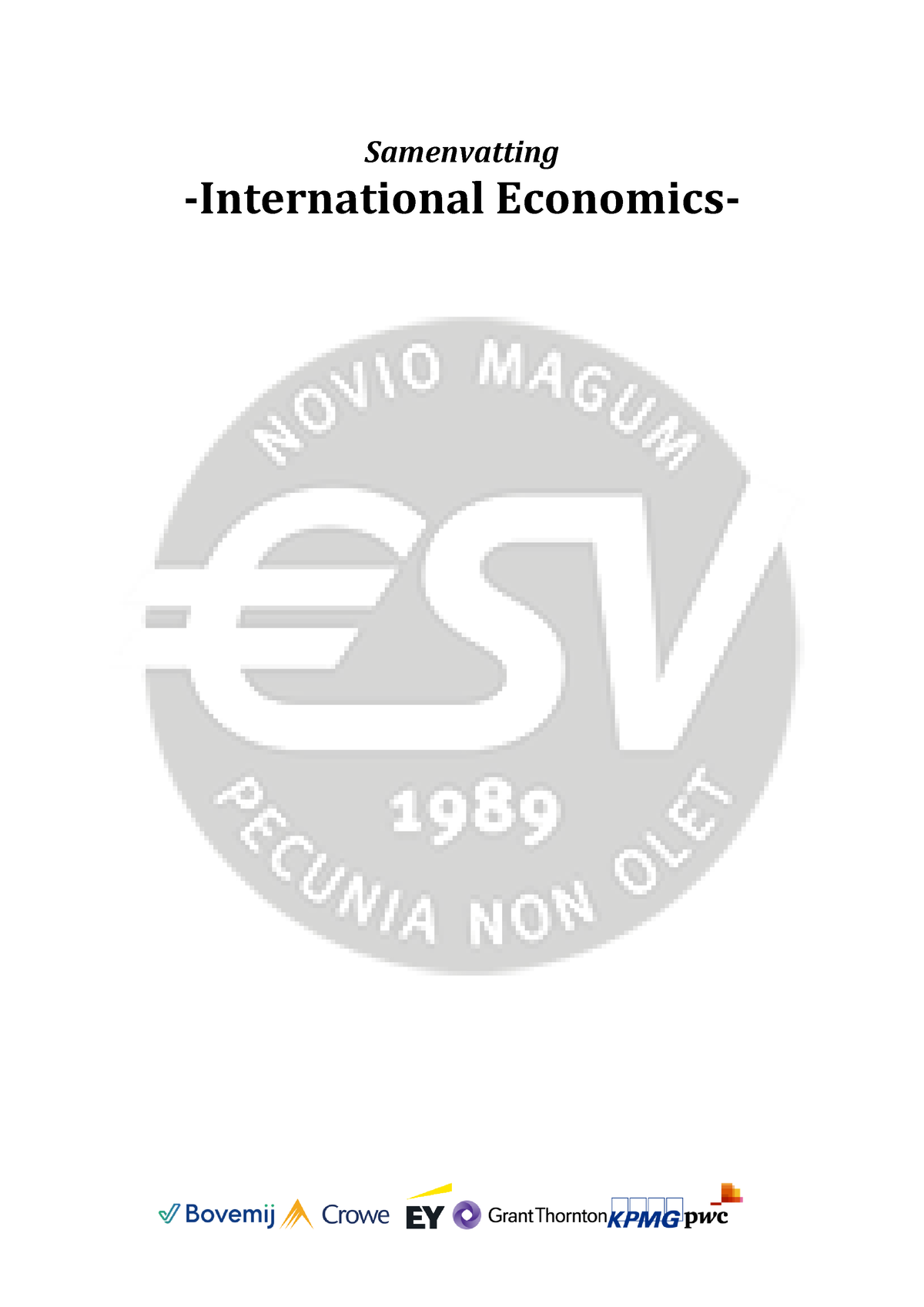 International-Economics - Samenvatting -International Economics- Table ...