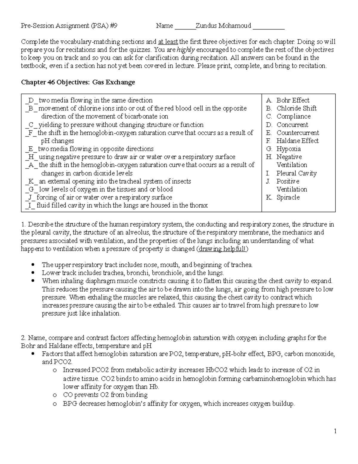 99 work PreSession Assignment (PSA) 9 Name ______Zundus Mohamoud