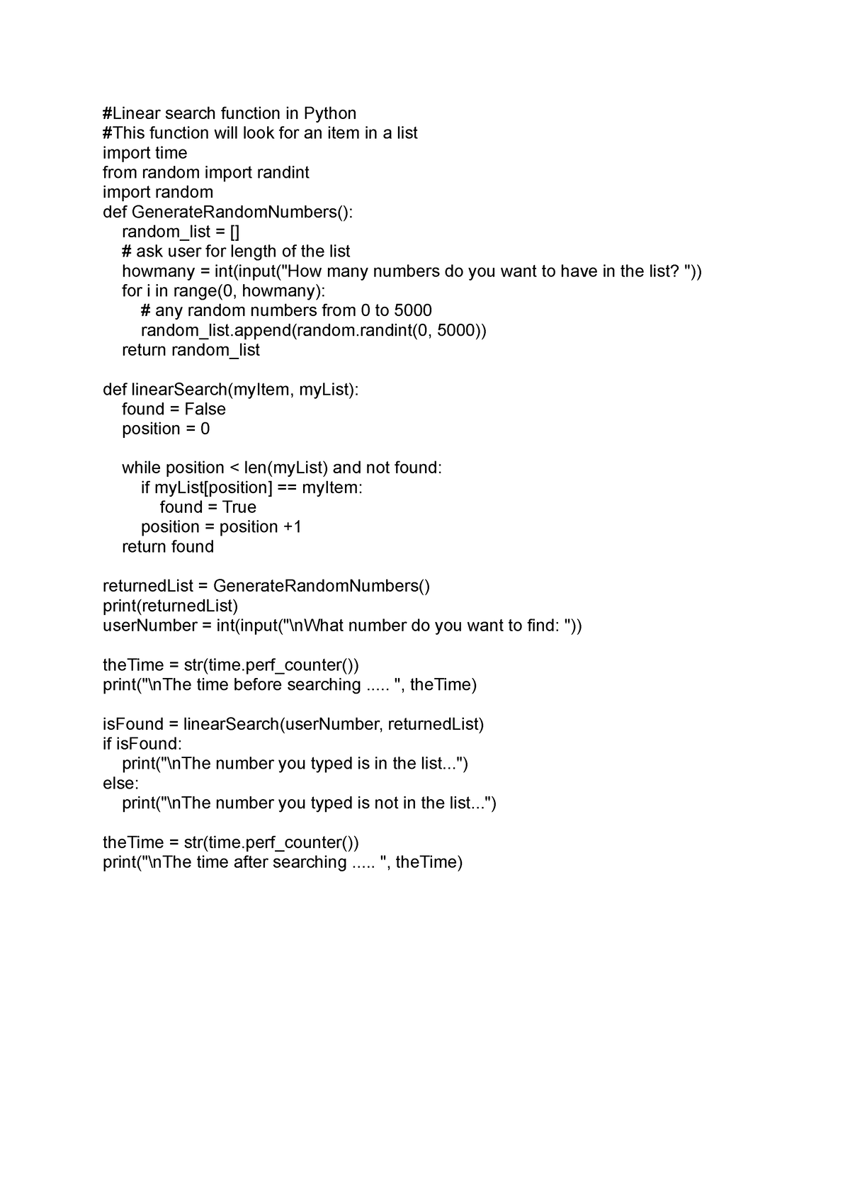 linear-search-function-in-python-with-random-number-list-linear