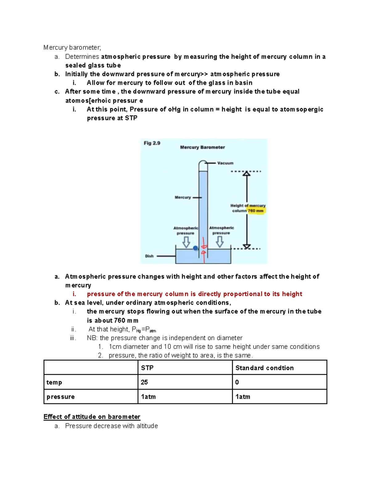 Chapter 8 (1) 2 (1) 2 Gas Mercury barometer; a. Determines