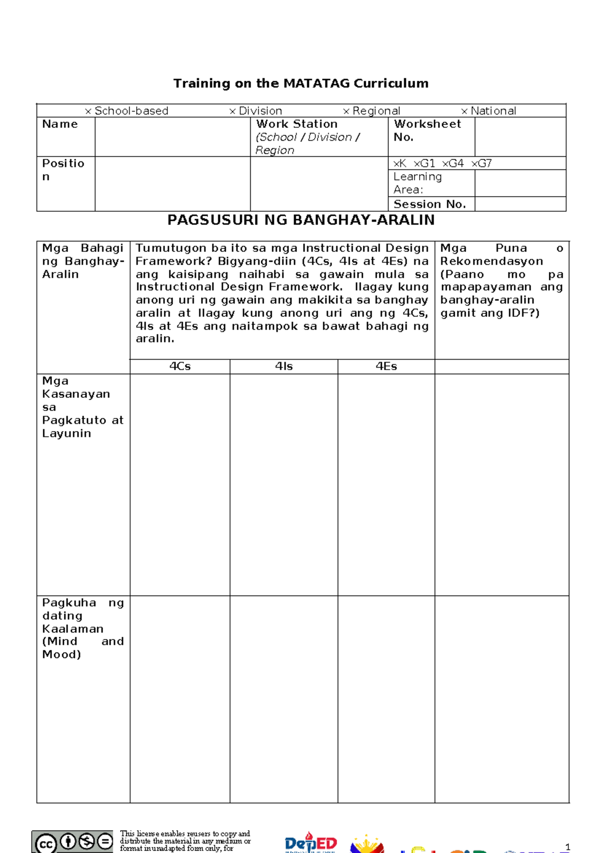 Aral Pan 7 Session 7B Worksheet sa Pagsusuri ng Banghay-Aralin - This ...