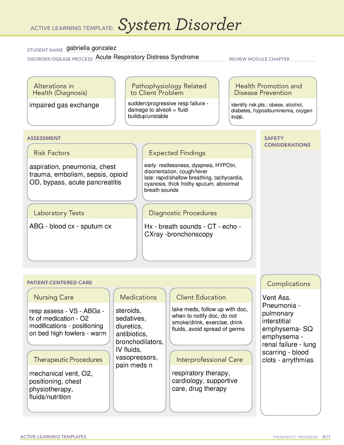 Ati System Disorder Template Pneumonia