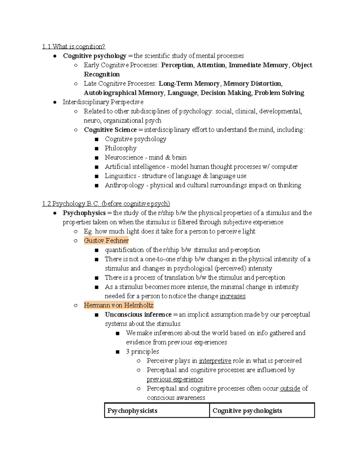 Chapter 1 Introduction - 1 What Is Cognition? Cognitive Psychology ...