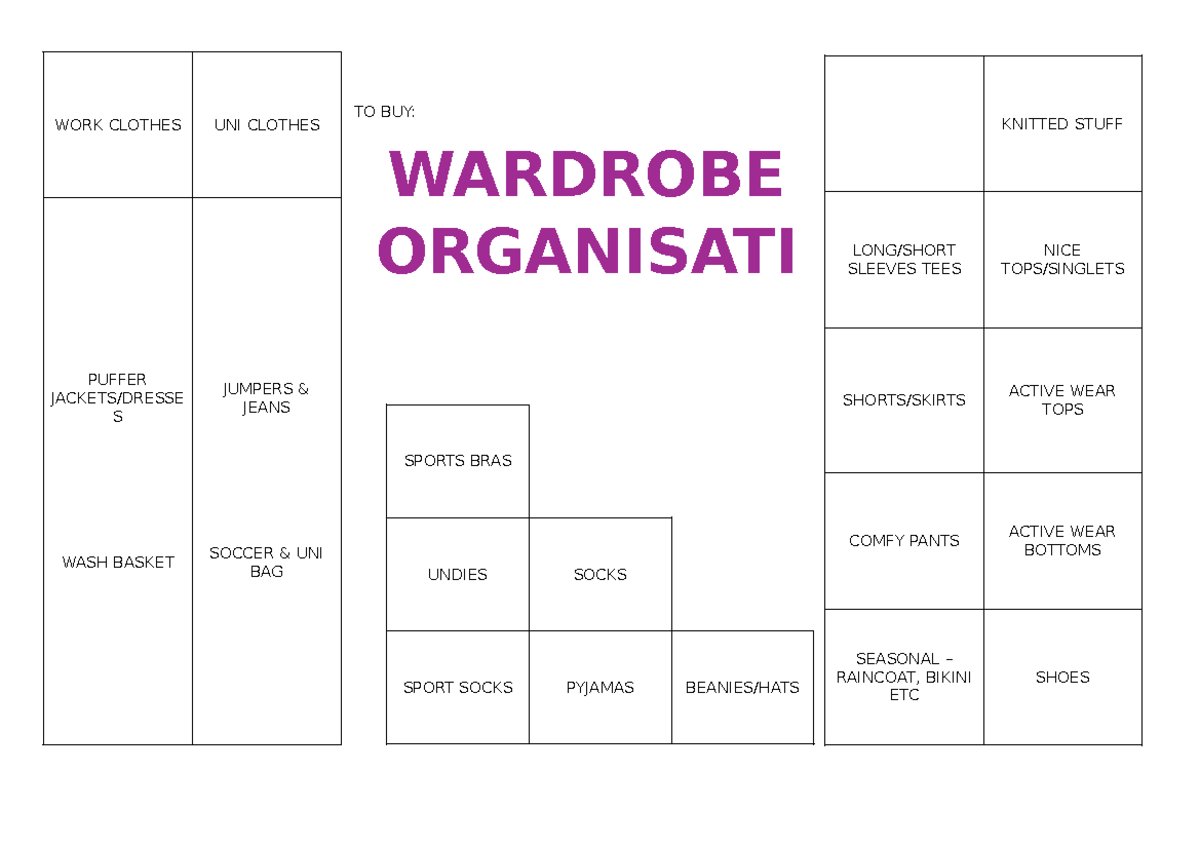 Wardrobe Organisation - TO BUY: - Black going out skirt - WARDROBE ...