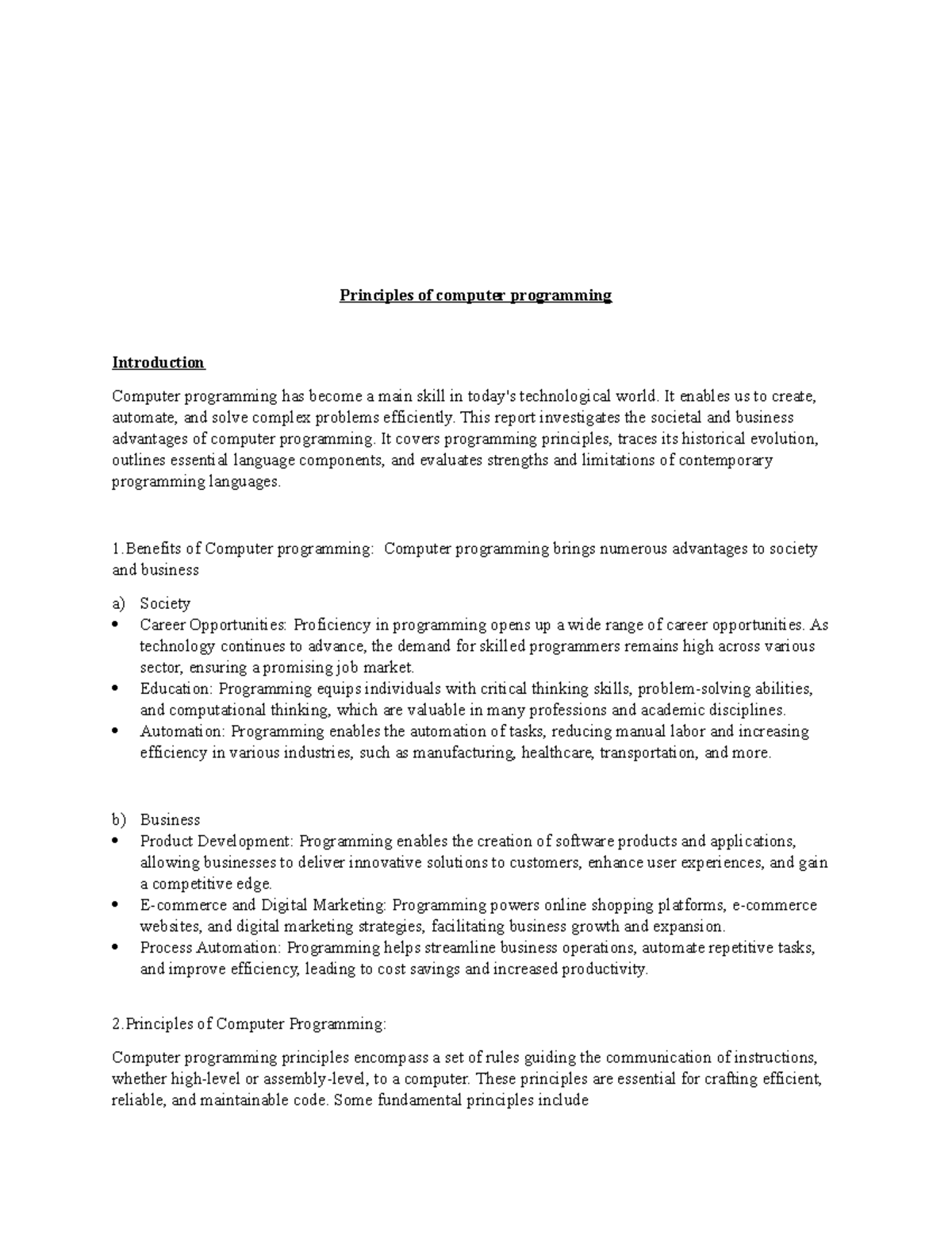1.Principles of computer programming OTHM IT LEVEL 04 - Principles of ...