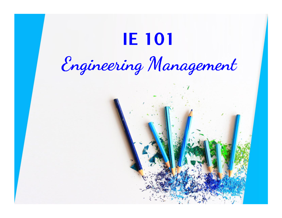 Introduction-to-Management-Organizations-1 - IE 101 Engineering ...