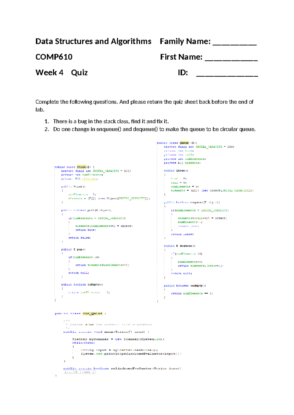 Week 4 - S1 - week 4 lab questions - Data Structures and Algorithms ...