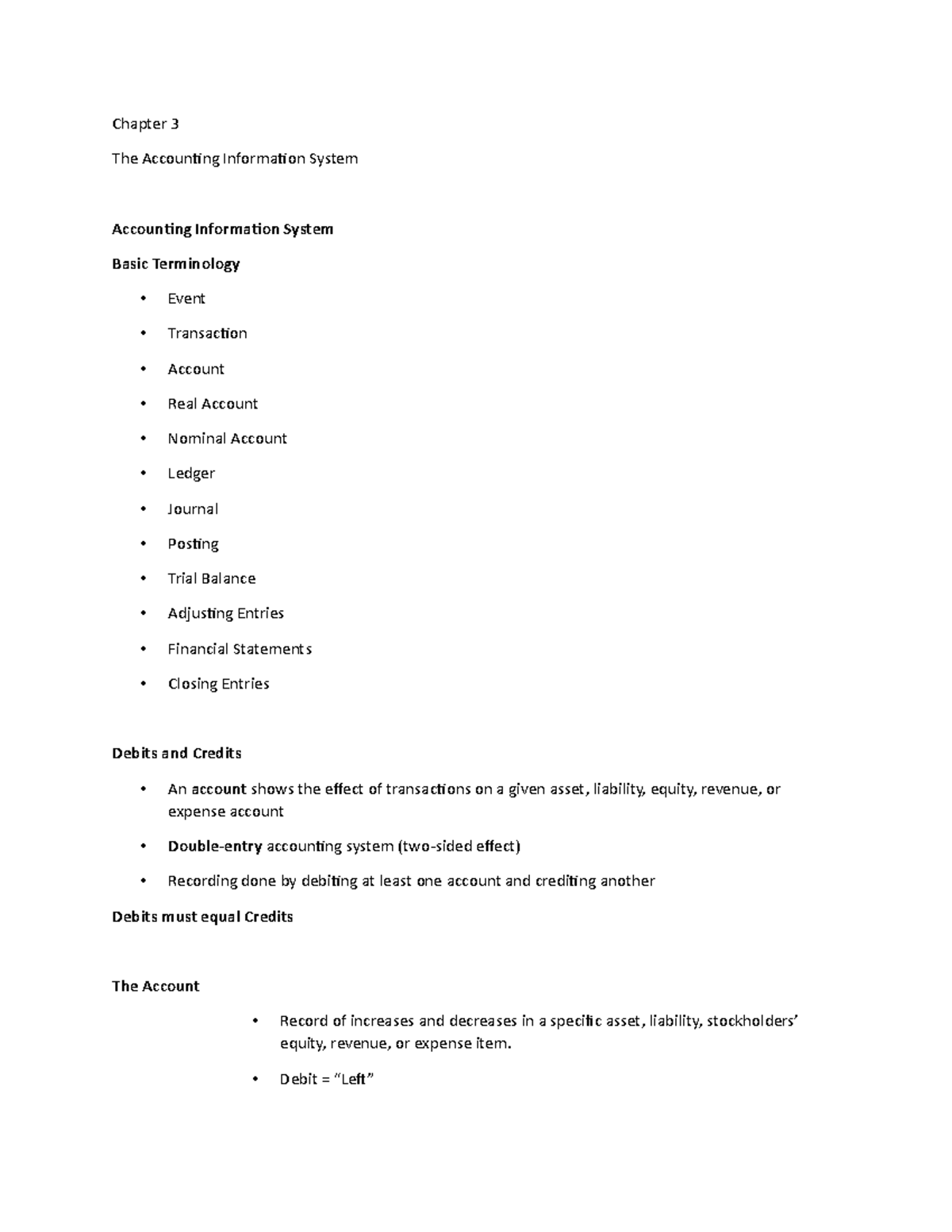 Chapter 3 Lecture Notes 2 - Chapter 3 The Accounting Information System ...