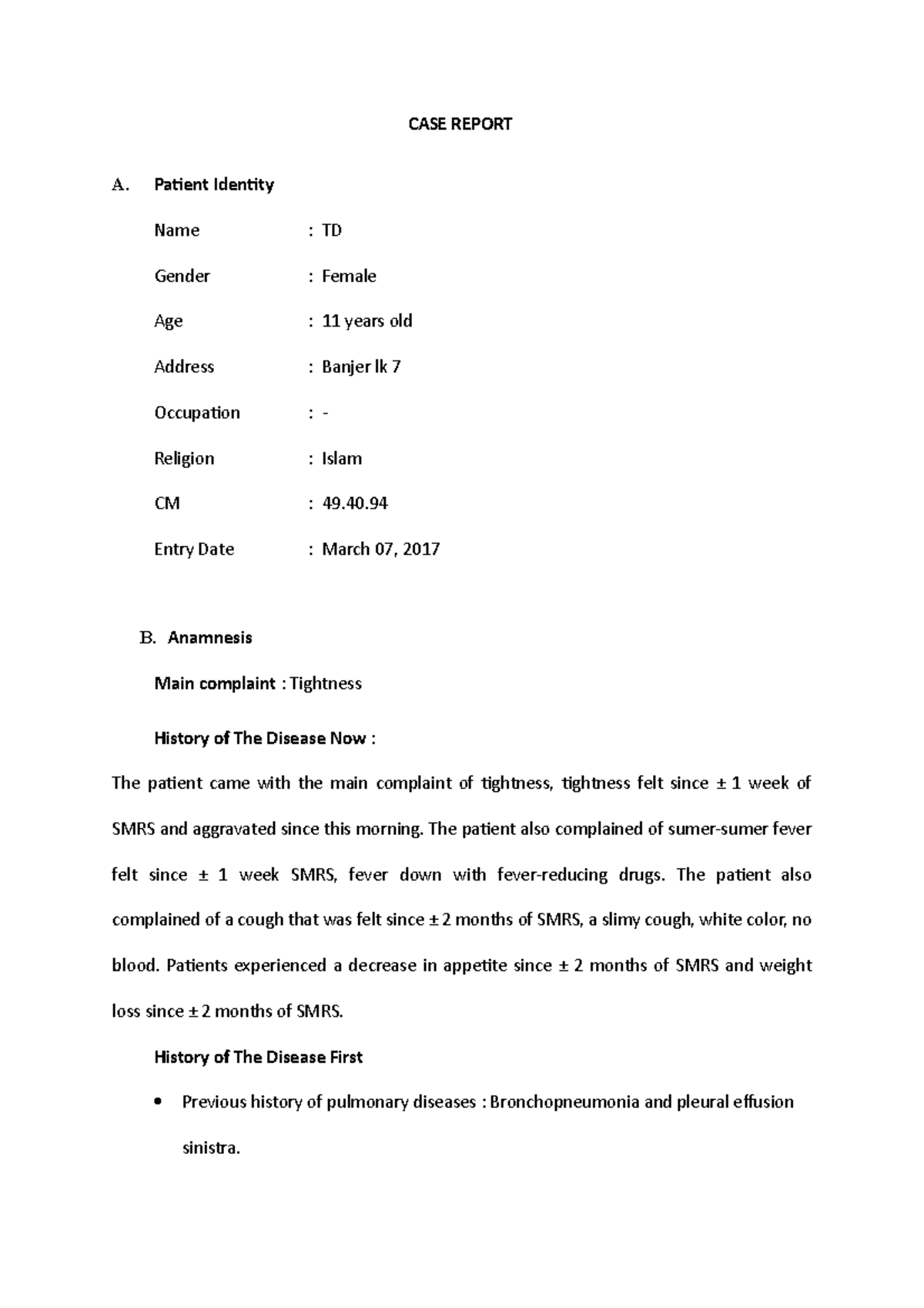 Empyema and subcutaneous emphysema case report (2017 ) CASE REPORT A