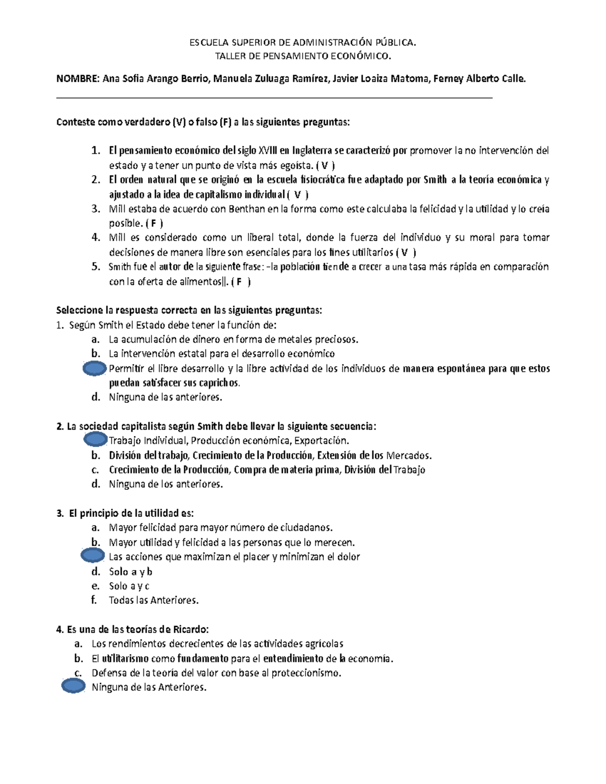 Taller ECO Clasica Apuntes 4 economia ESCUELA SUPERIOR DE ADMINISTRACIÓN PÚBLICA. TALLER DE