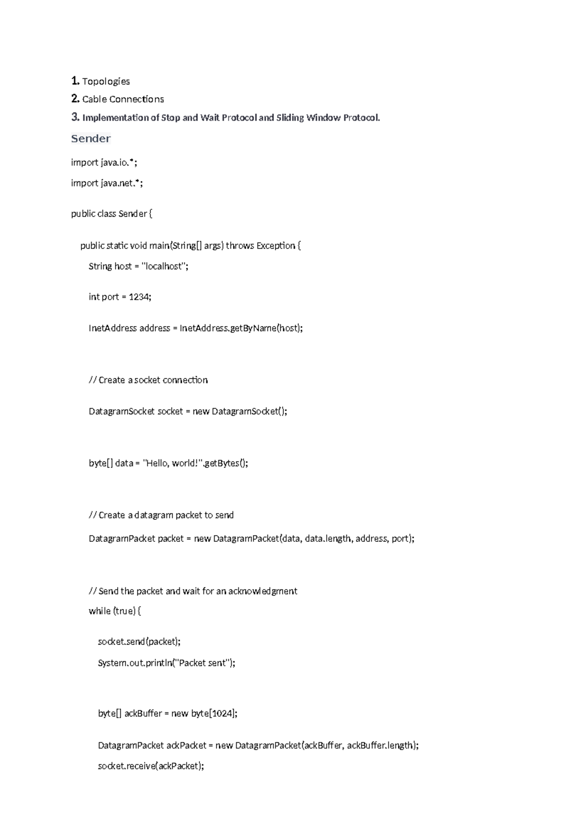 CN Lab - lab material for computer network - 1. Topologies 2. Cable ...