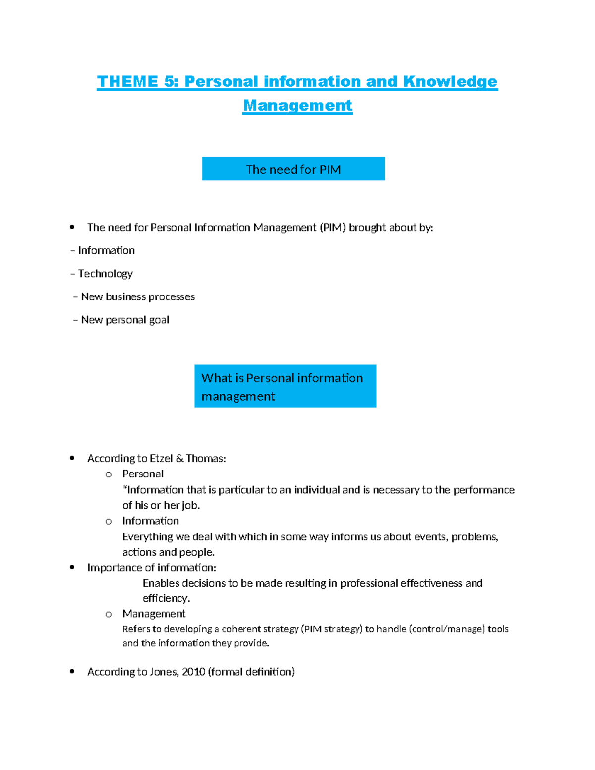 Theme 5 - THEME 5: Personal information and Knowledge Management The ...