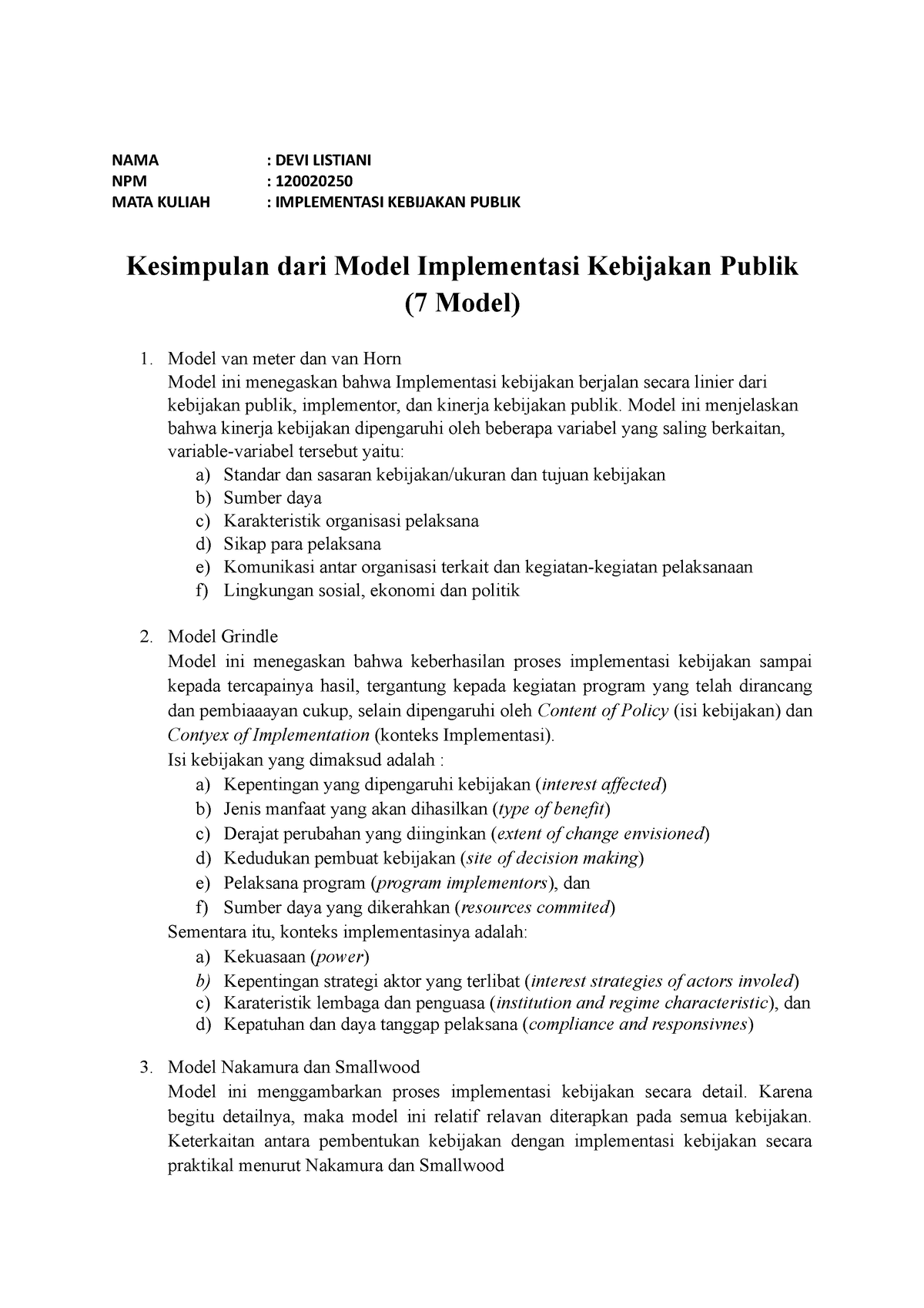 Implementasi Kebijakan Publik - Model Ini Menjelaskan Bahwa Kinerja ...