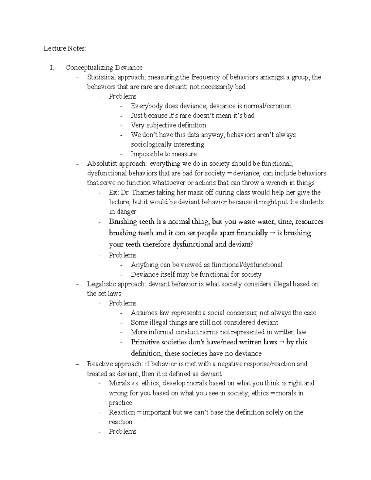 Unit 1: Defining Deviance - SOC 2020 - App State - Studocu