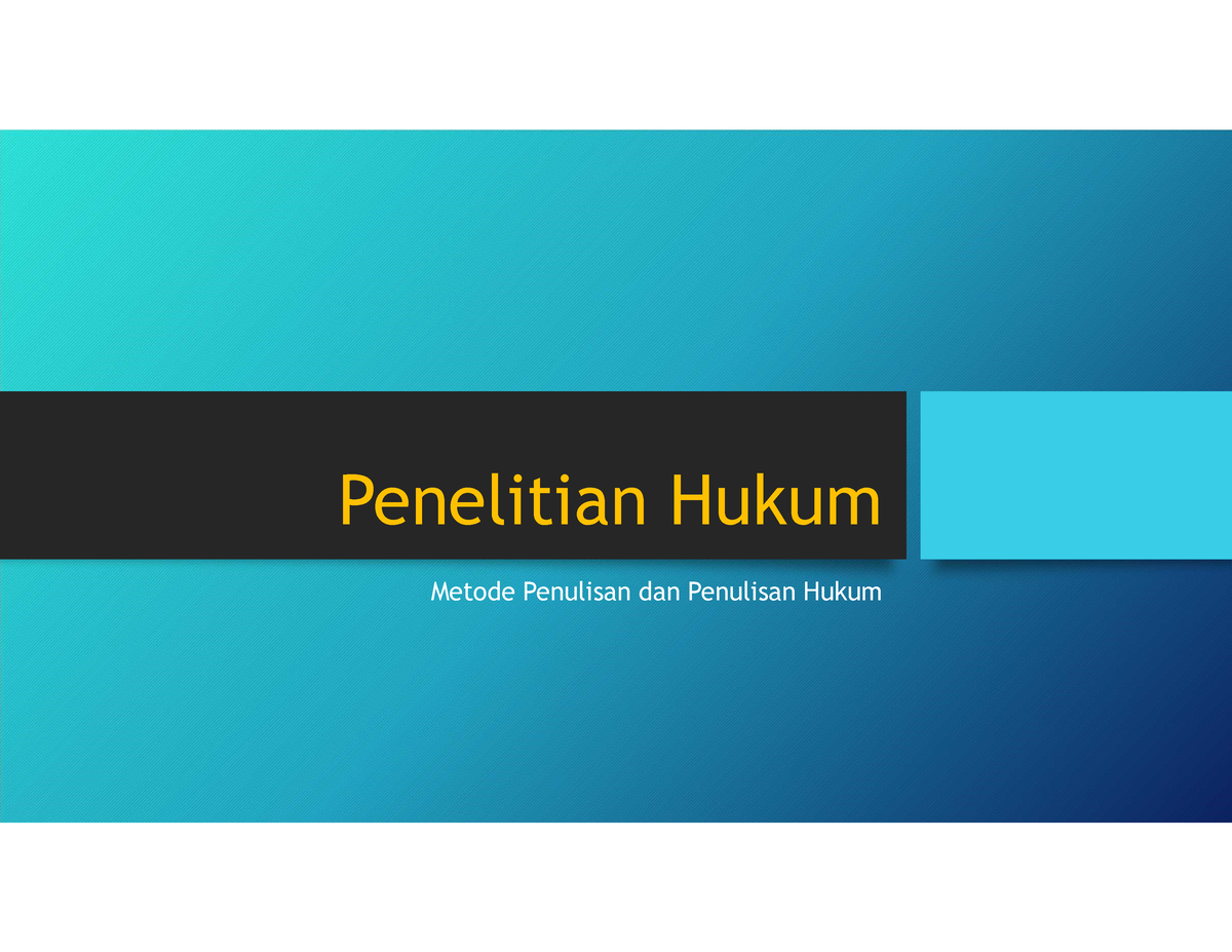 04 Penelitian Hukum Normatif - Penelitian Hukum Metode Penulisan Dan ...