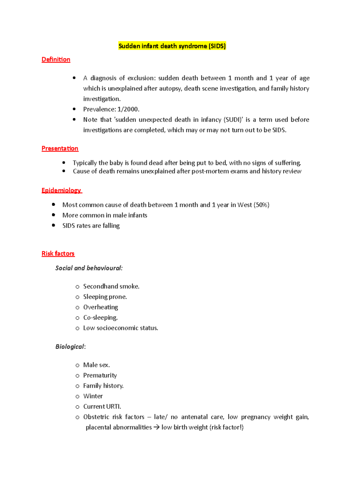 Sudden infant death syndrome (SIDS) - Sudden infant death syndrome ...