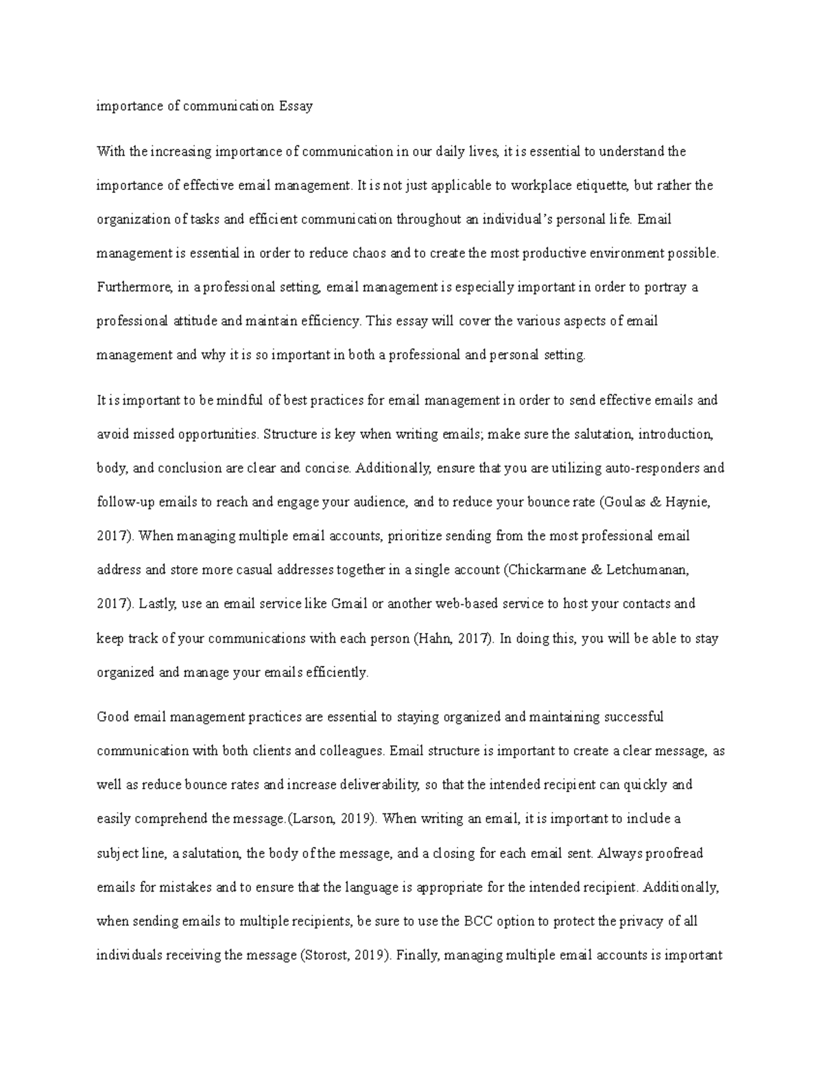 importance of communication in life essay