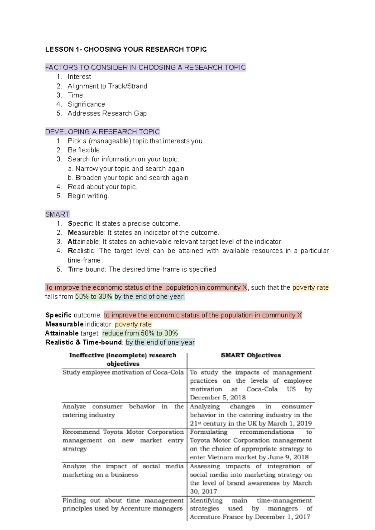 Week 2 pr2 - Class notes of week 2 in PR 2 - LESSON 1- CHOOSING YOUR ...