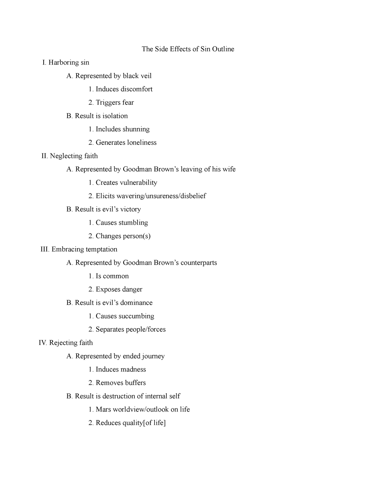 2 - English info - The Side Effects of Sin Outline I. Harboring sin A ...