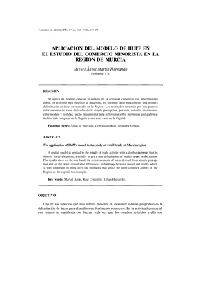 Dialnet-Aplicacion Del Modelo De Huff En El Estudio Del Comercio Min-105457  - PAPELES DE GEOGRAFÍA. - Studocu