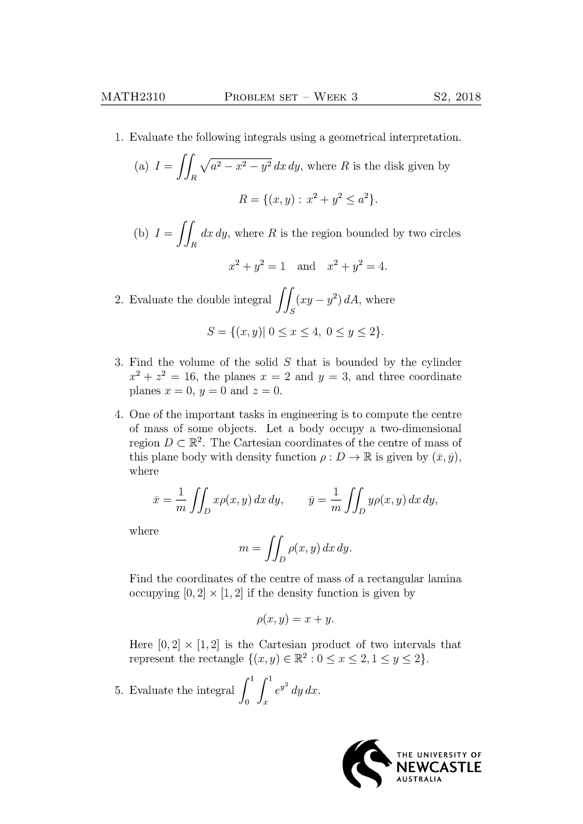 Problem Set 3 - Lecture Notes 3 - MATH2310 - UoN - Studocu