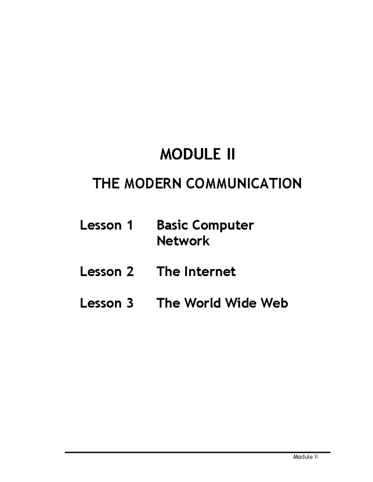 Module 2 Lesson 1 Preliminaries - Module II MODULE II THE MODERN ...