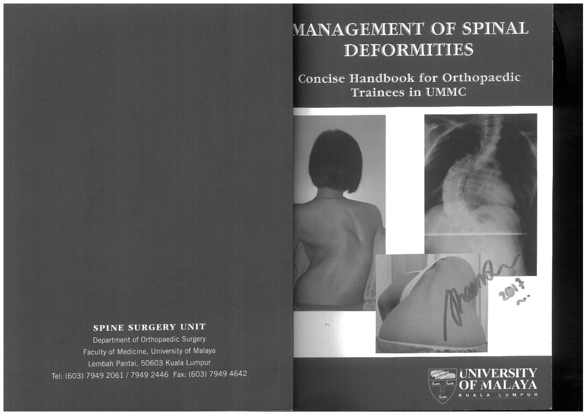Scoliosis Blue Book Orthopedic Surgery Studocu