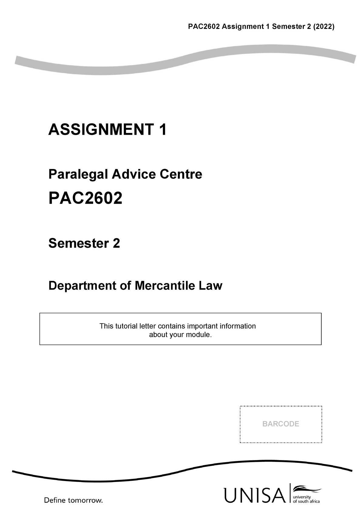 PAC2602 Assignment 1 Semester 2 (2022) - PAC2602 Assignment 1 Semester ...