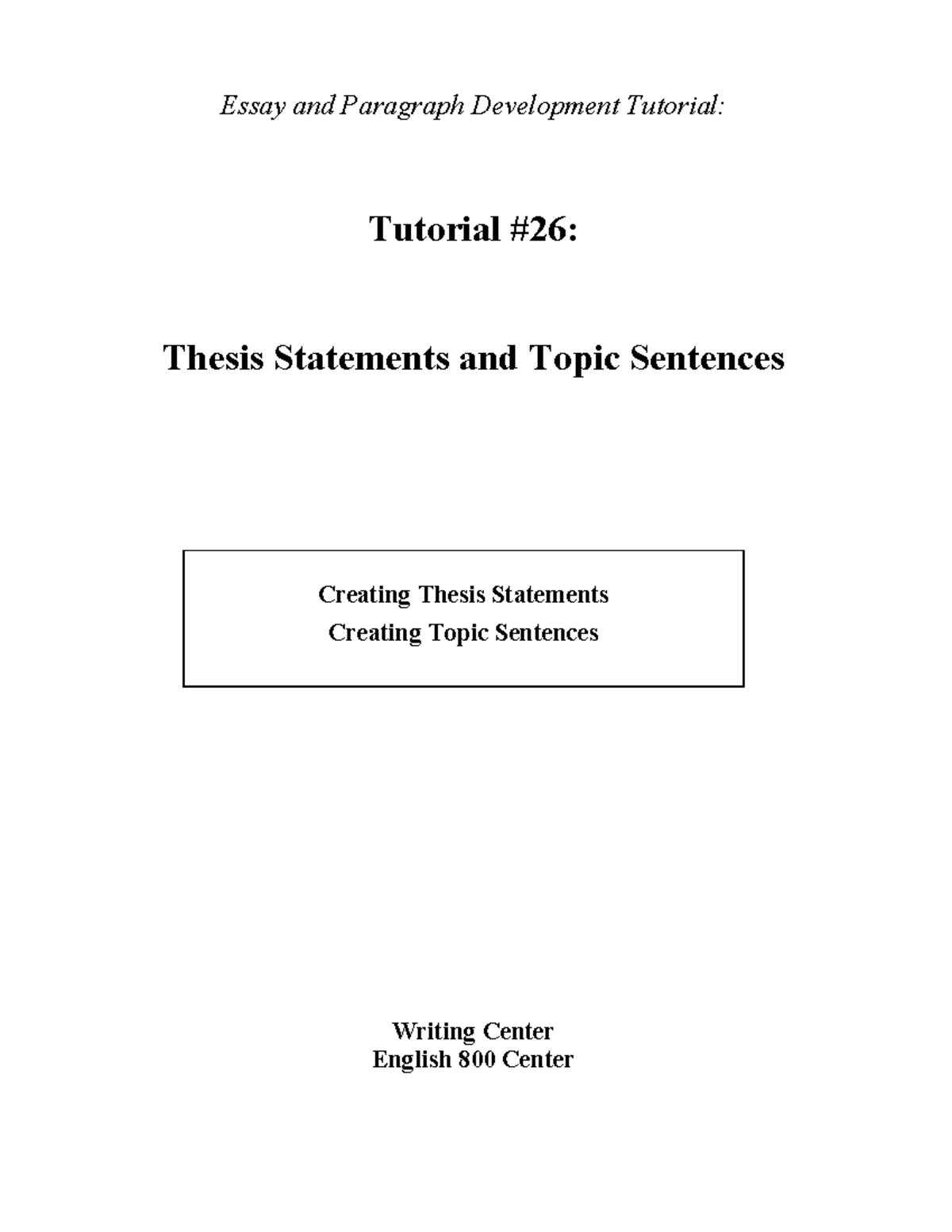 thesis about tutorial