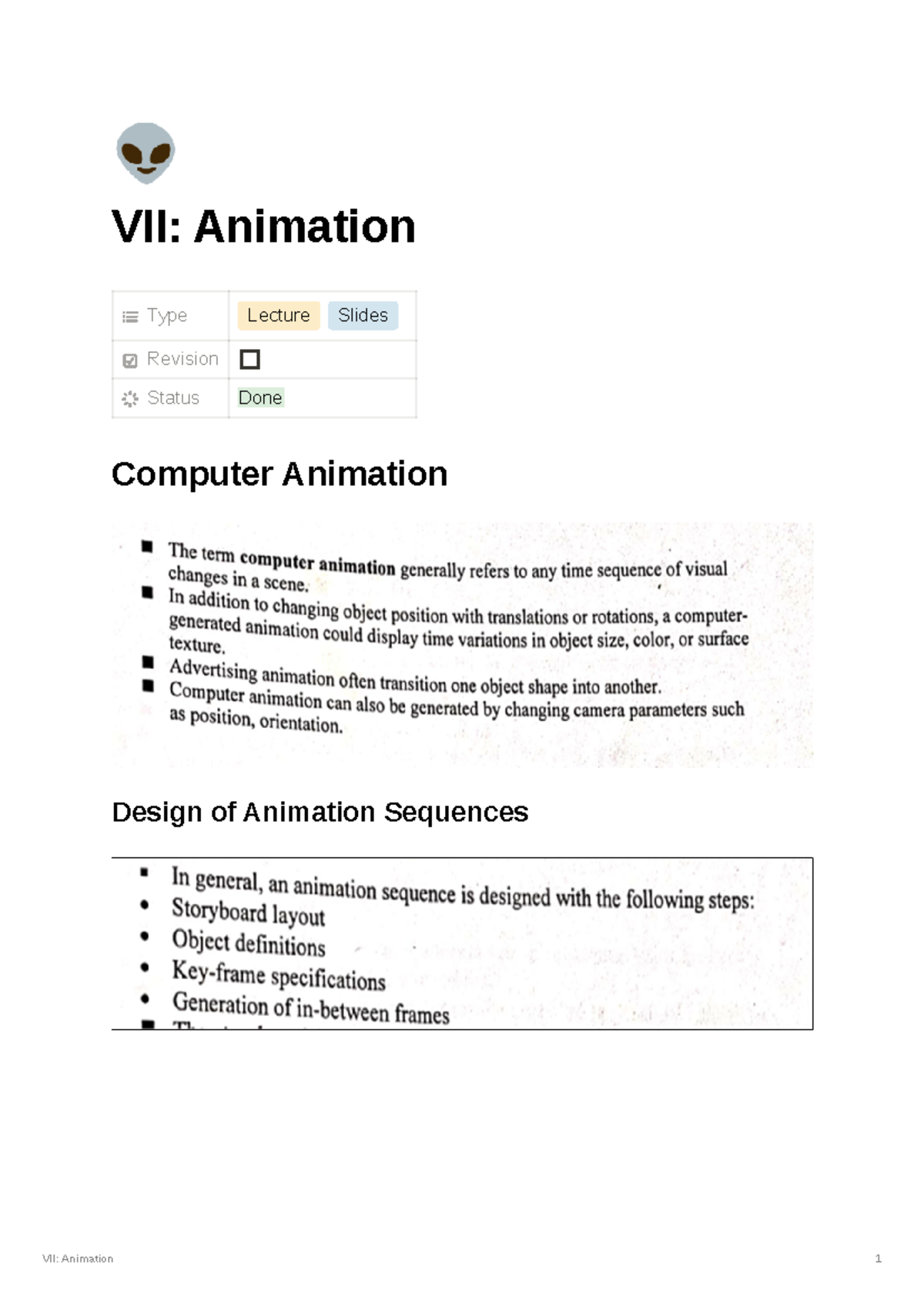 Module 7- Animation - 👽 Vii: Animation Type Lecture Slides Revision 