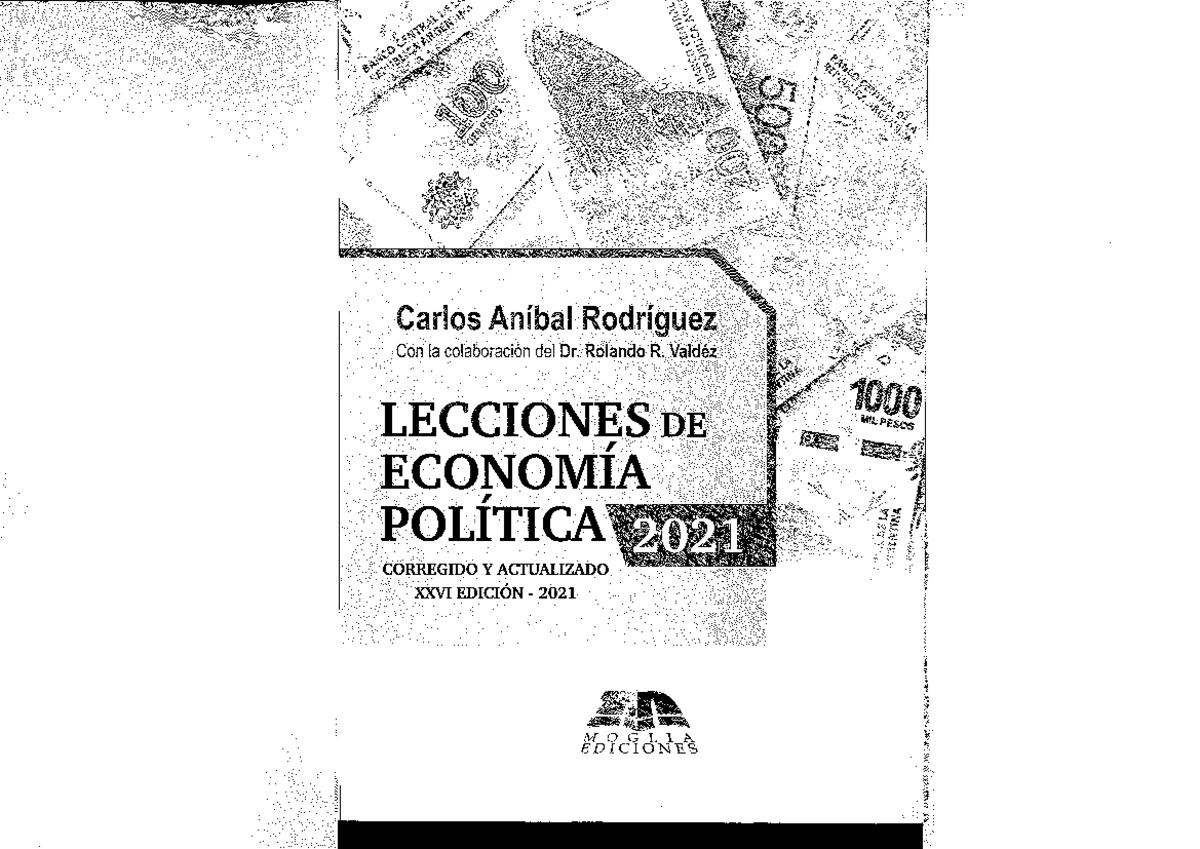 Lecciones DE Economia Politica 2021 (Carlos Anibal Rodriguez