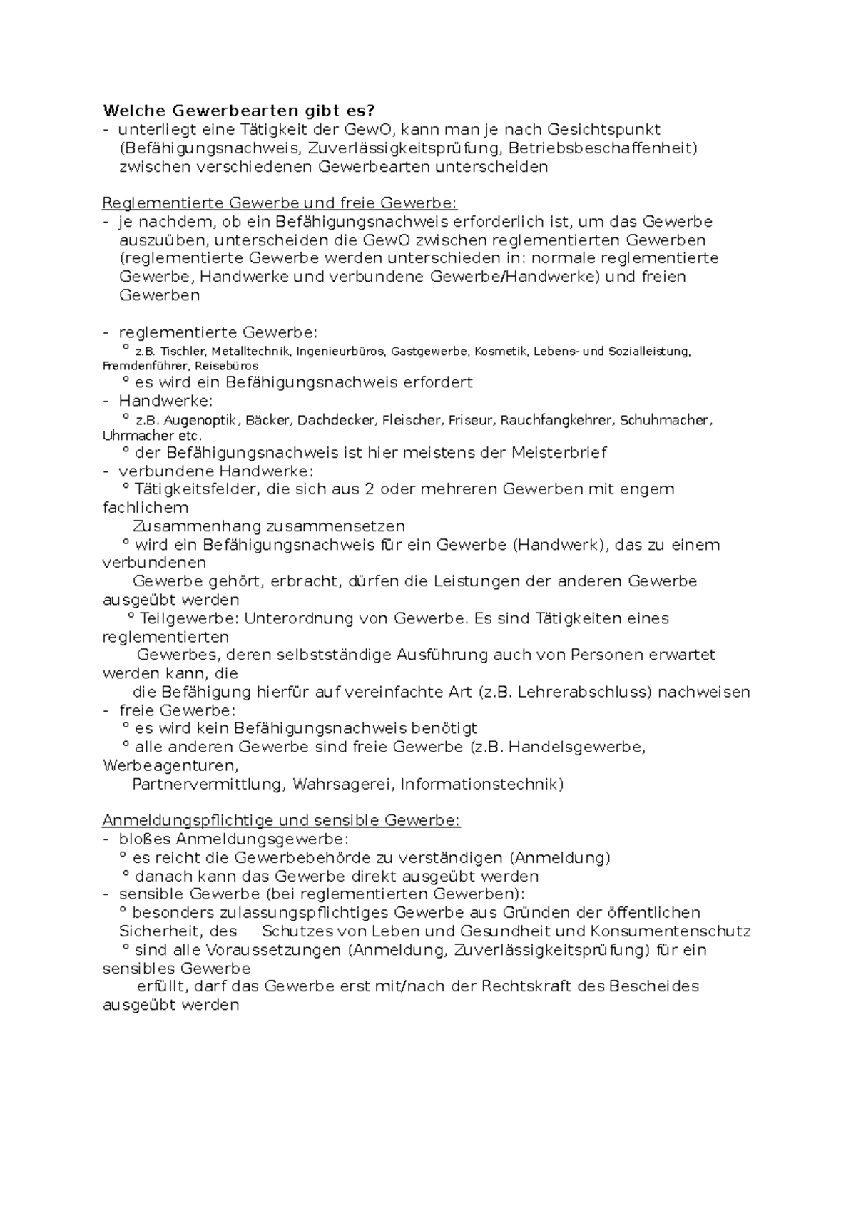 Welche Gewerbearten Gibt Es Welche Gewerbearten gibt es - Welche Gewerbearten gibt es? unterliegt