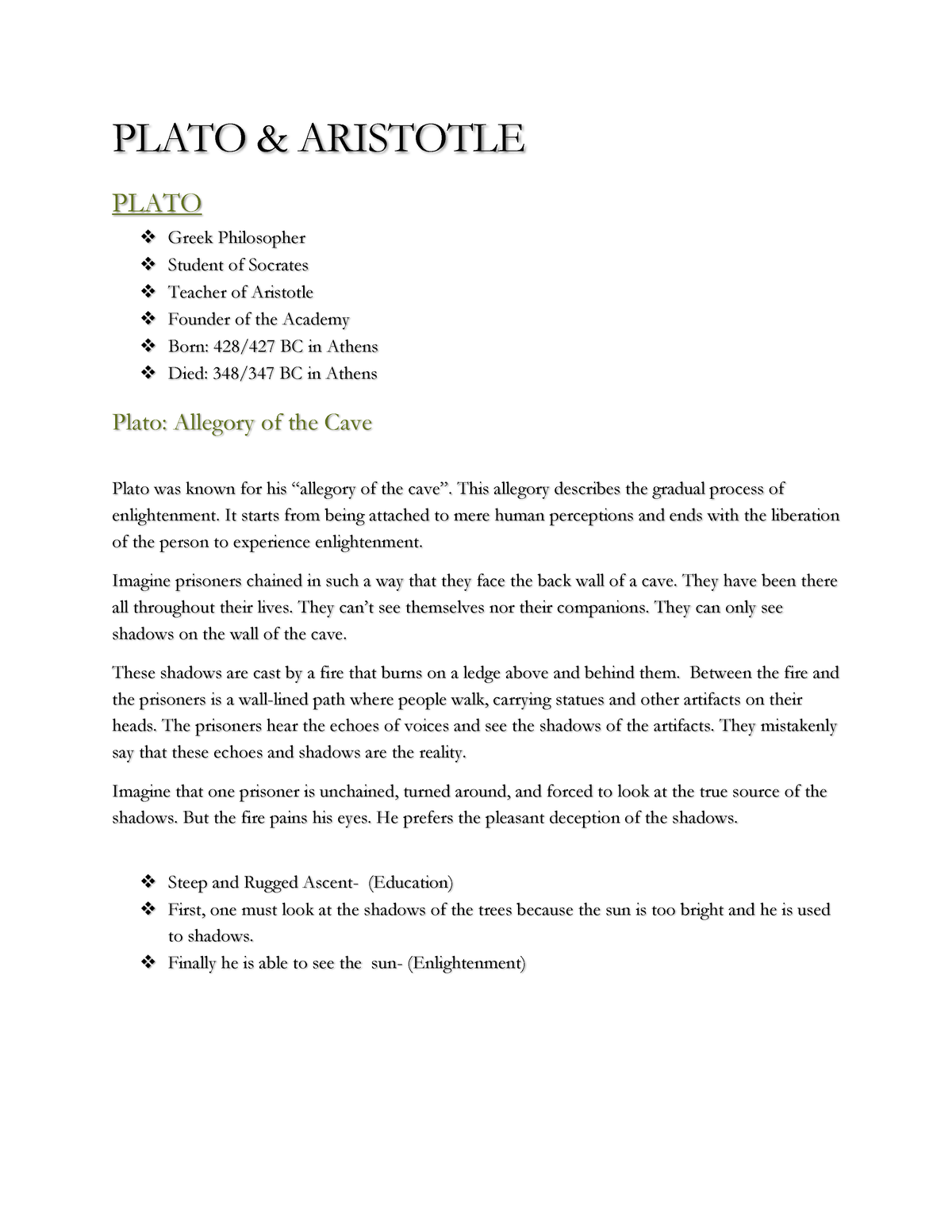 Plato And Aristotle - PLATO & ARISTOTLE PLATO Greek Philosopher Student ...