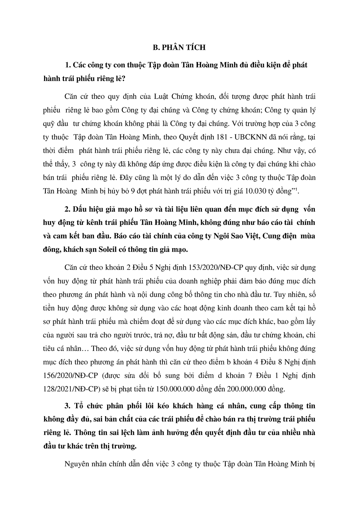 Case study Tân Hoàng Minh - B. PHÂN TÍCH Các công ty con thuộc Tập đoàn ...