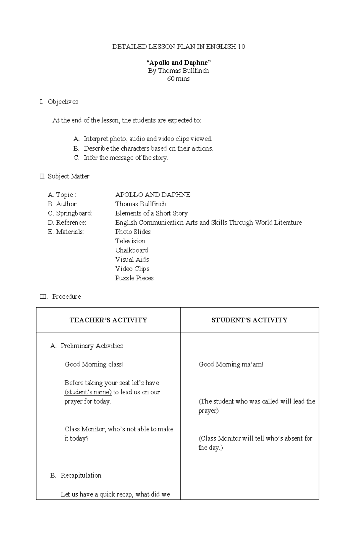 Lesson-PLAN - THIS IS TO HELP EVERY STUDENT IN NEED - BSED Major in ...