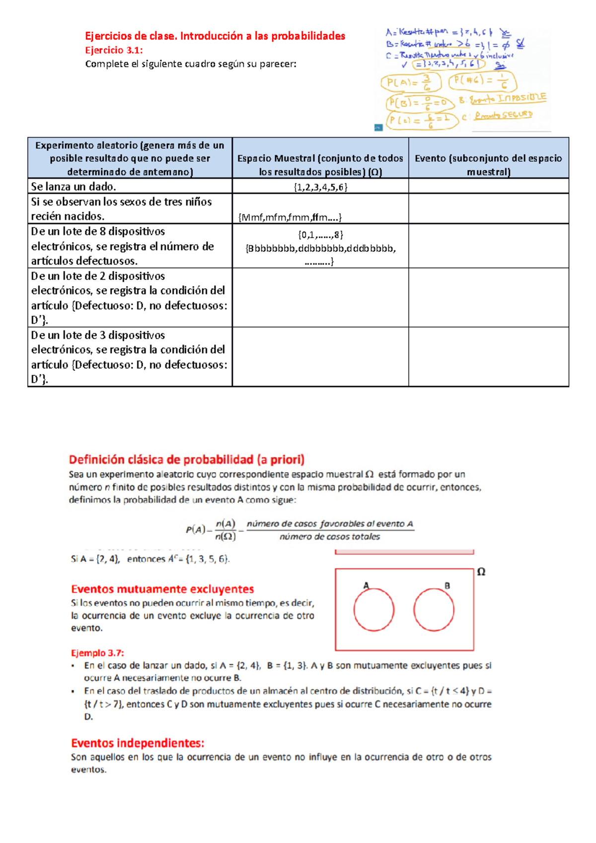 Probabilidades (Semana 07)_ Clase / Apuntes - Ejercicios De Clase ...