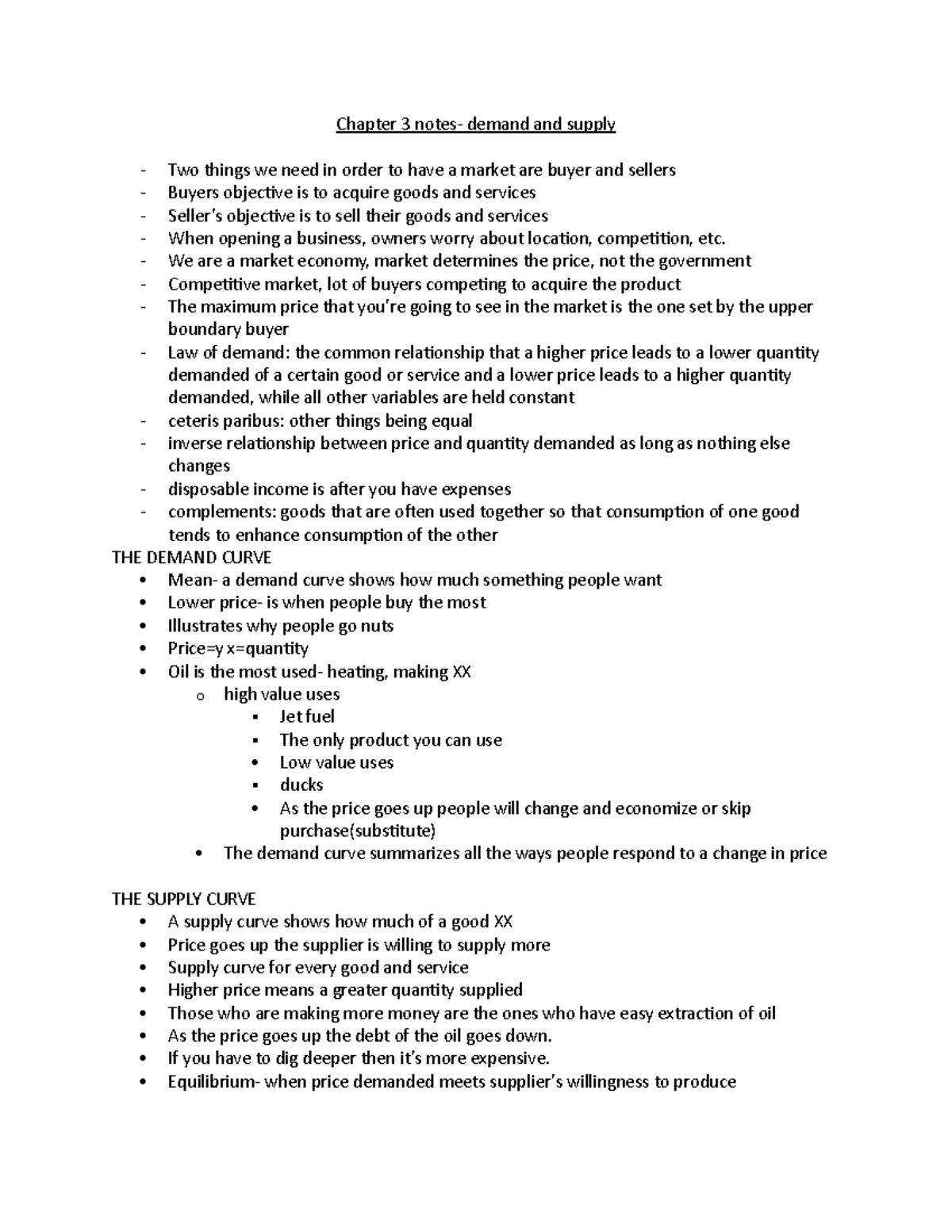 Chapter 3- economic notes- ima keep writing - Chapter 3 notes- demand ...